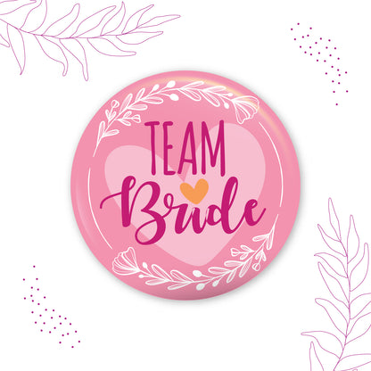 Floral Team Bride Wedding Badge