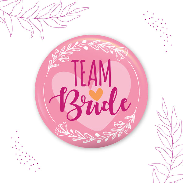 Floral Team Bride Wedding Badge