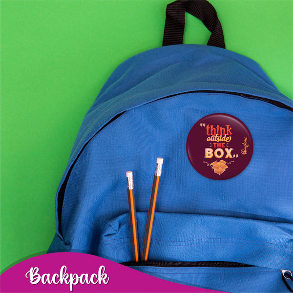 Think Outside the box Pin Badge