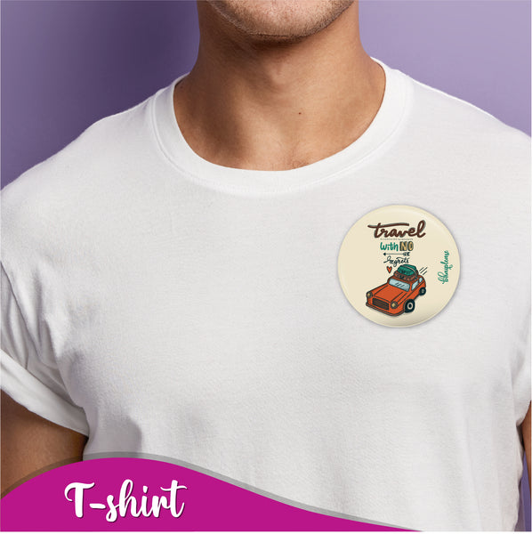 Travel with no regrets Pin Badge