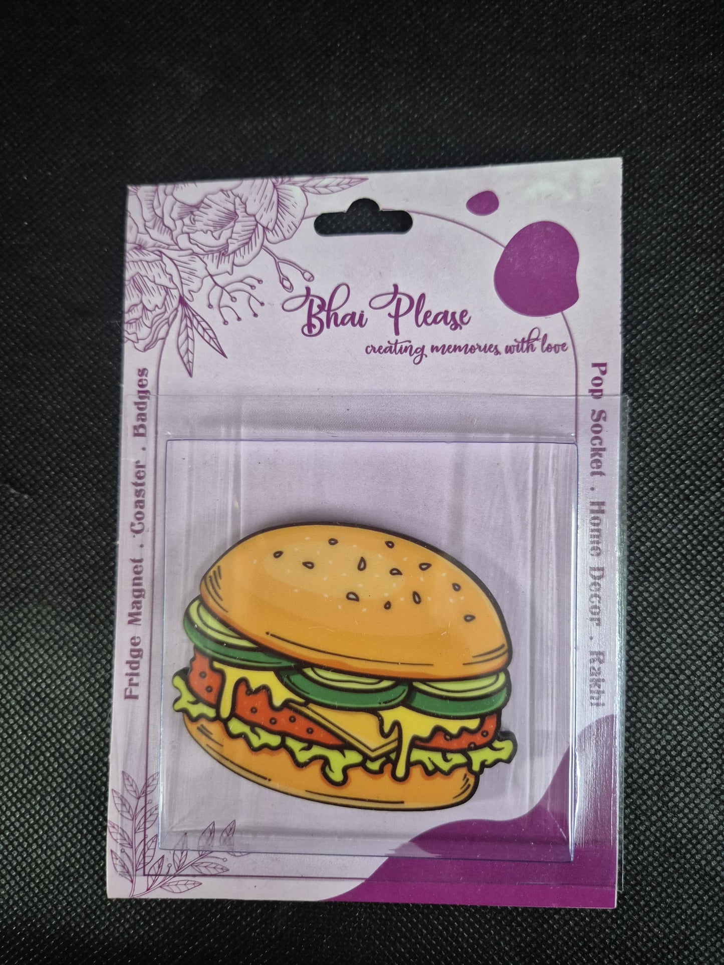Burger lovers quirky fridge magnet