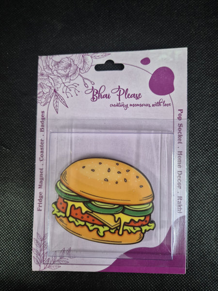 Burger Wooden Fridge Magnet