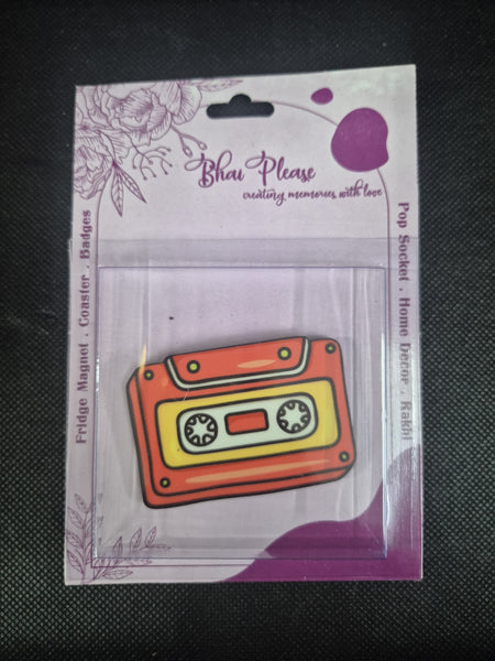 Cassette Wooden Fridge Magnet