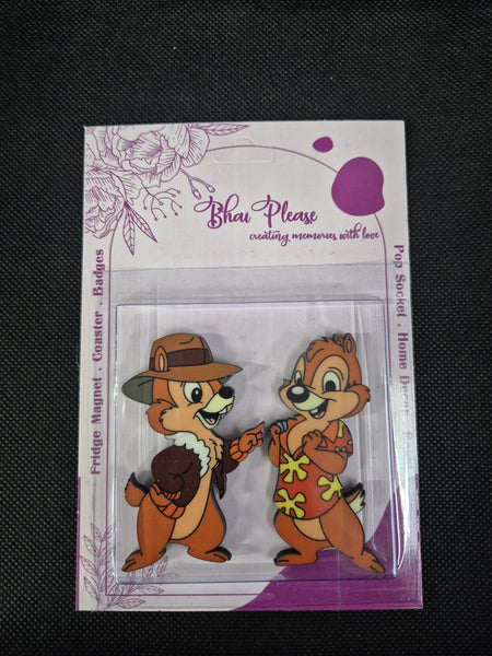 Chip & Dale Wooden Fridge Magnet
