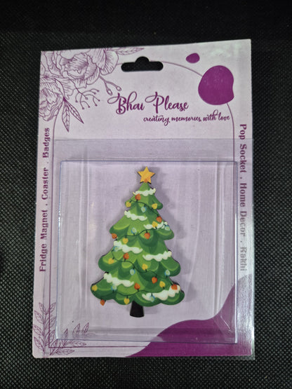 Quirky and fun christmas tree fridge magnet gift for holiday celebrations