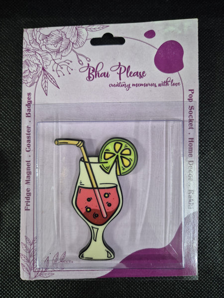Cocktail Wooden Fridge Magnet