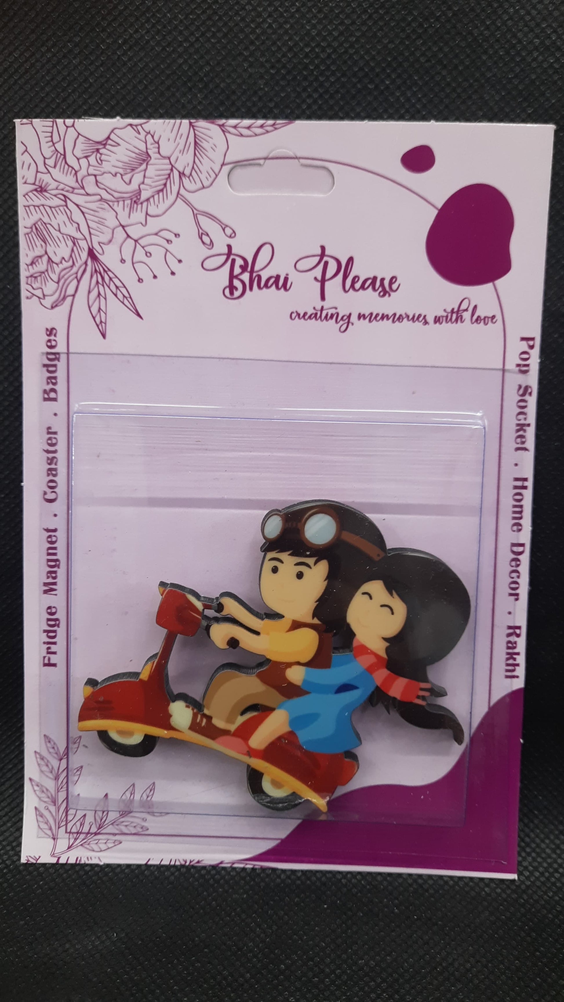 Couple inspired couple scooter fridge magnet quirky and romantic gift