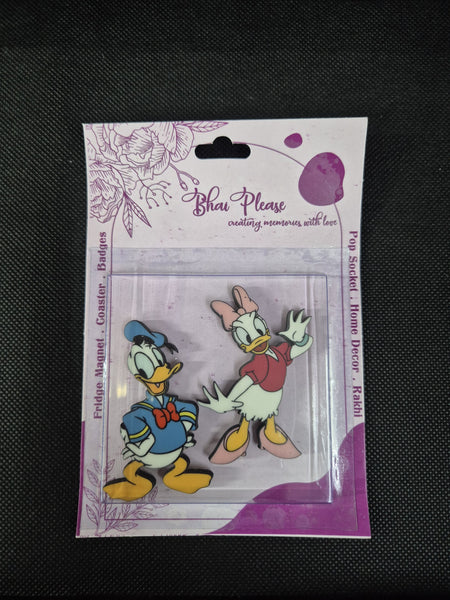 Donald Duck & Daisy Wooden Fridge Magnet