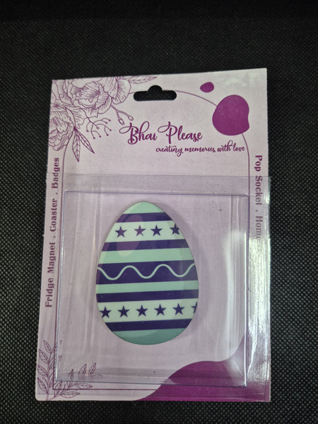 Easter Egg Blue Wooden Fridge Magnet