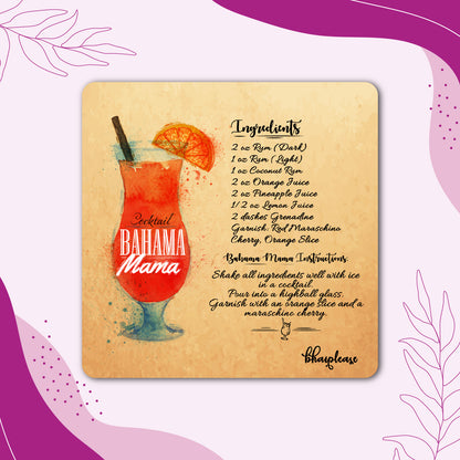 Bahama Mama Cocktail Fridge Magnet