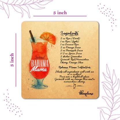 Bahama Mama Cocktail Fridge Magnet