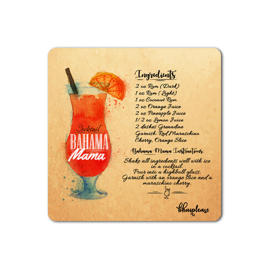 Bahama Mama Cocktail Fridge Magnet