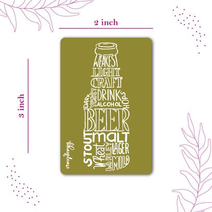 Beer Bottle Typography Fridge Magnet Green