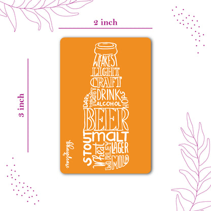Beer Bottle (Orange) Wooden Fridge Magnet