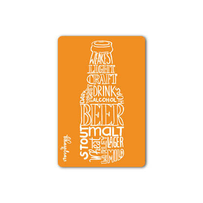 Beer Bottle (Orange) Wooden Fridge Magnet