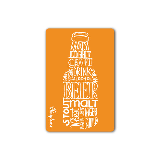 Beer Bottle (Orange) Wooden Fridge Magnet