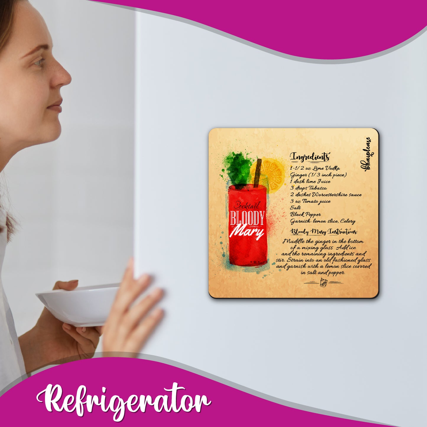 Bloody Mary Cocktail Fridge Magnet