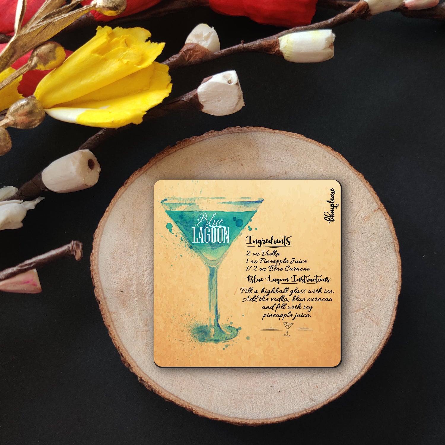 Blue Lagoon Wooden Fridge Magnet