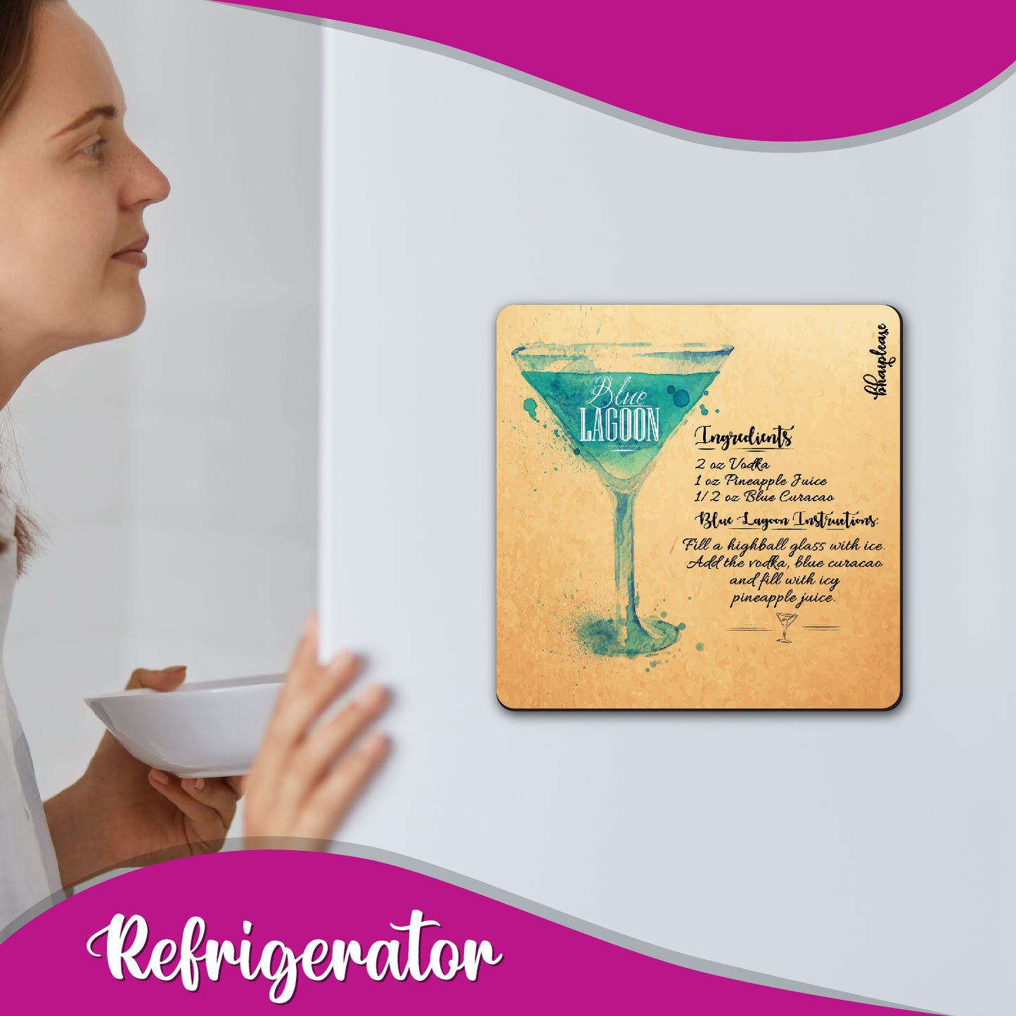 Blue Lagoon Cocktail Fridge Magnet