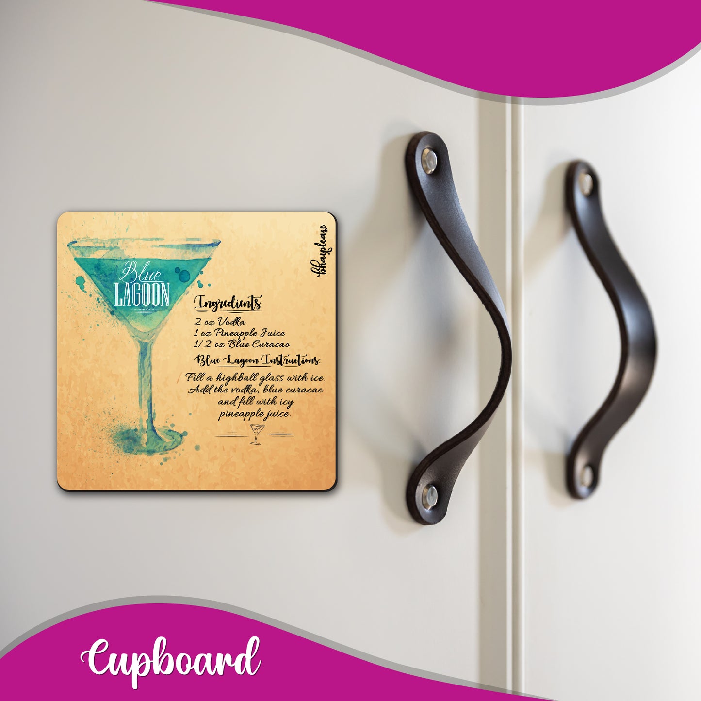 Blue Lagoon Cocktail Fridge Magnet