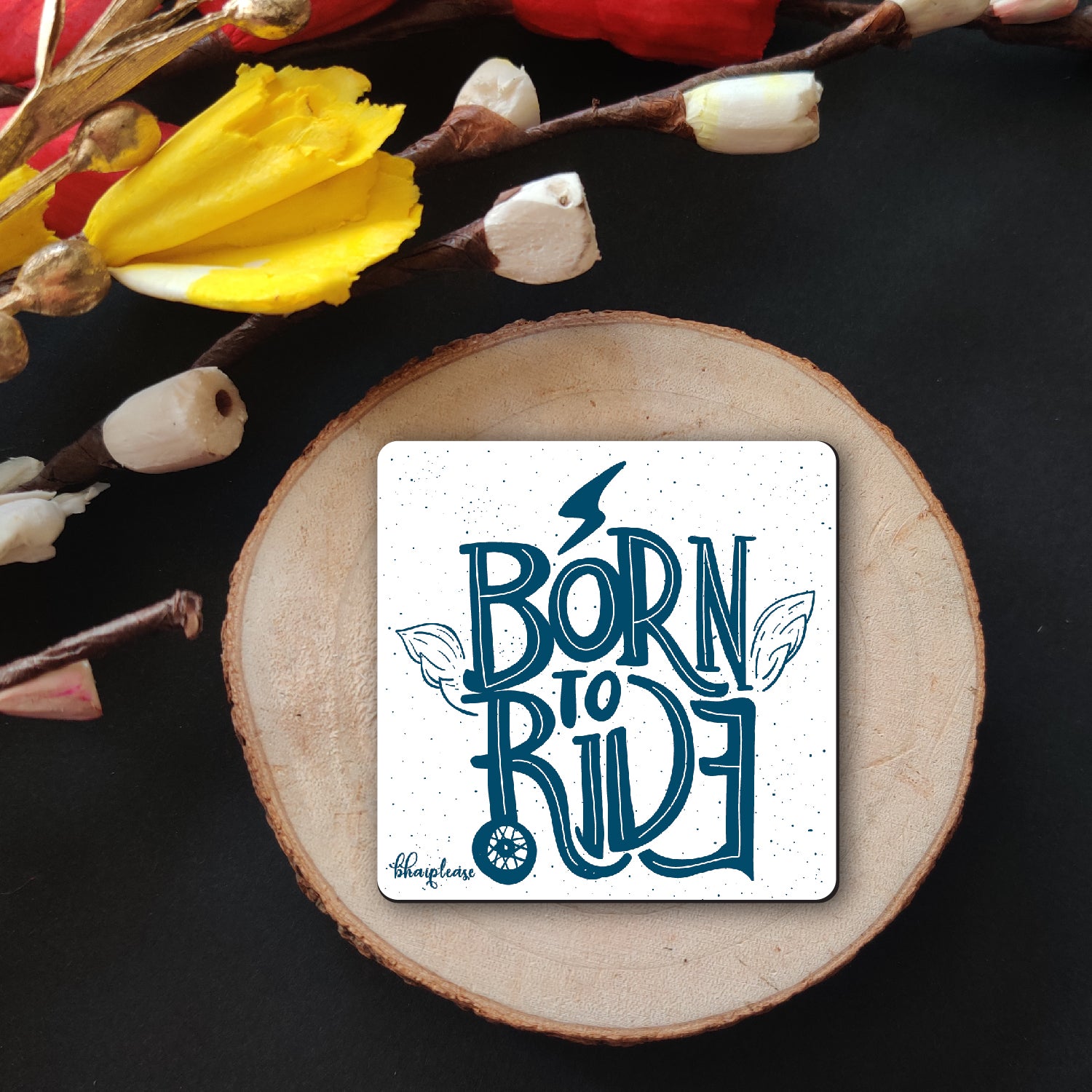 Born to Ride (Blue) Wooden Fridge Magnet