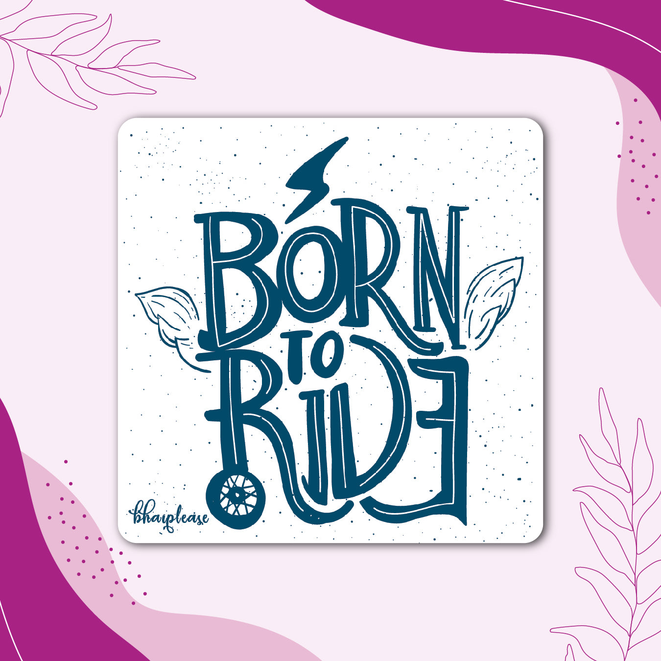 Born To Ride Fridge Magnet Blue