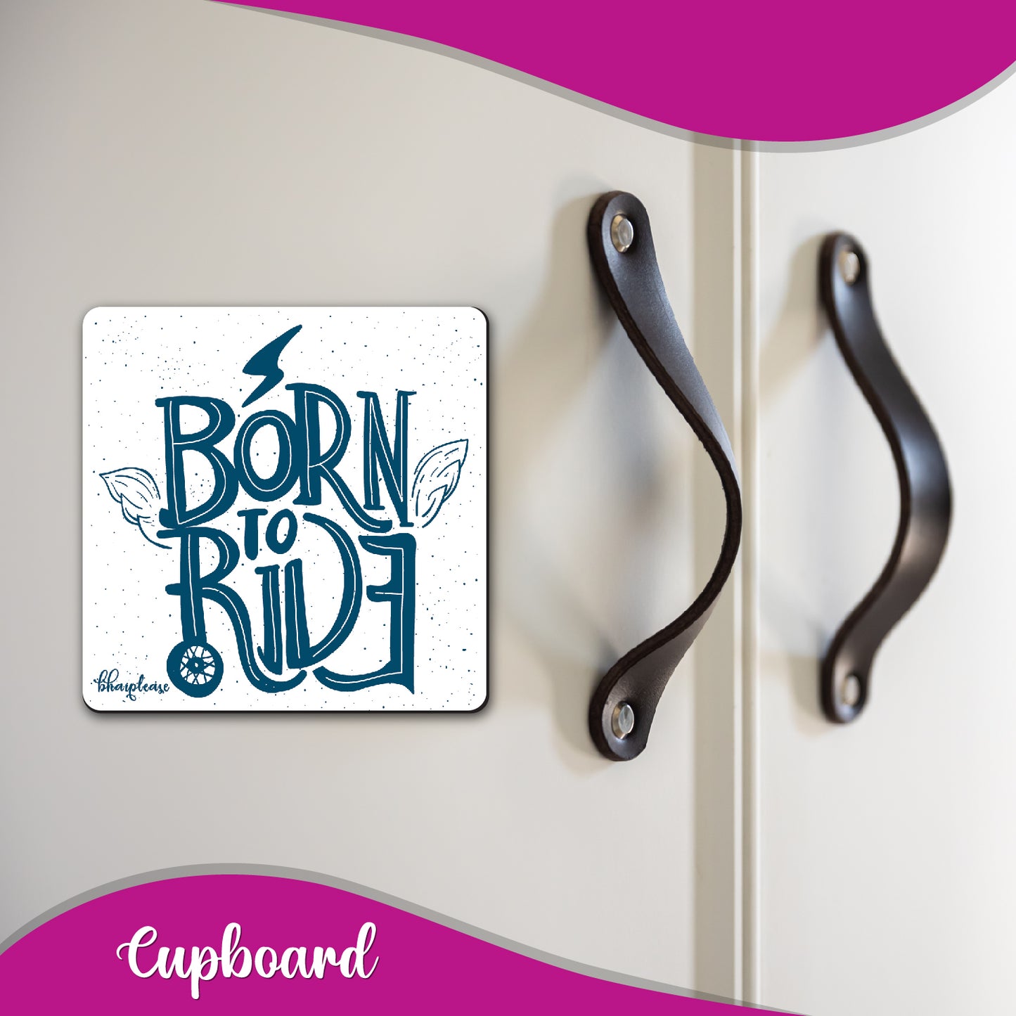 Born To Ride Fridge Magnet Blue