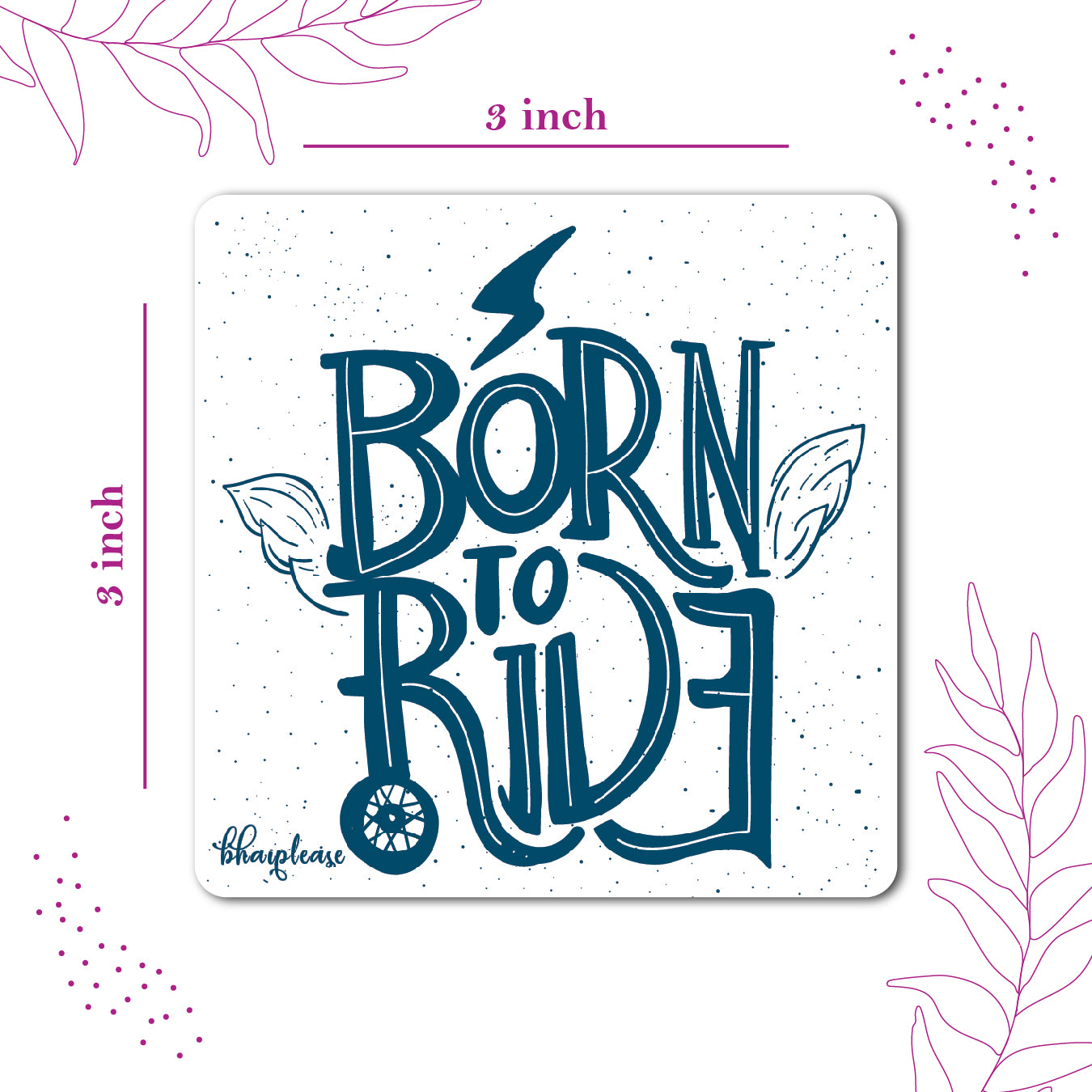 Born To Ride Fridge Magnet Blue
