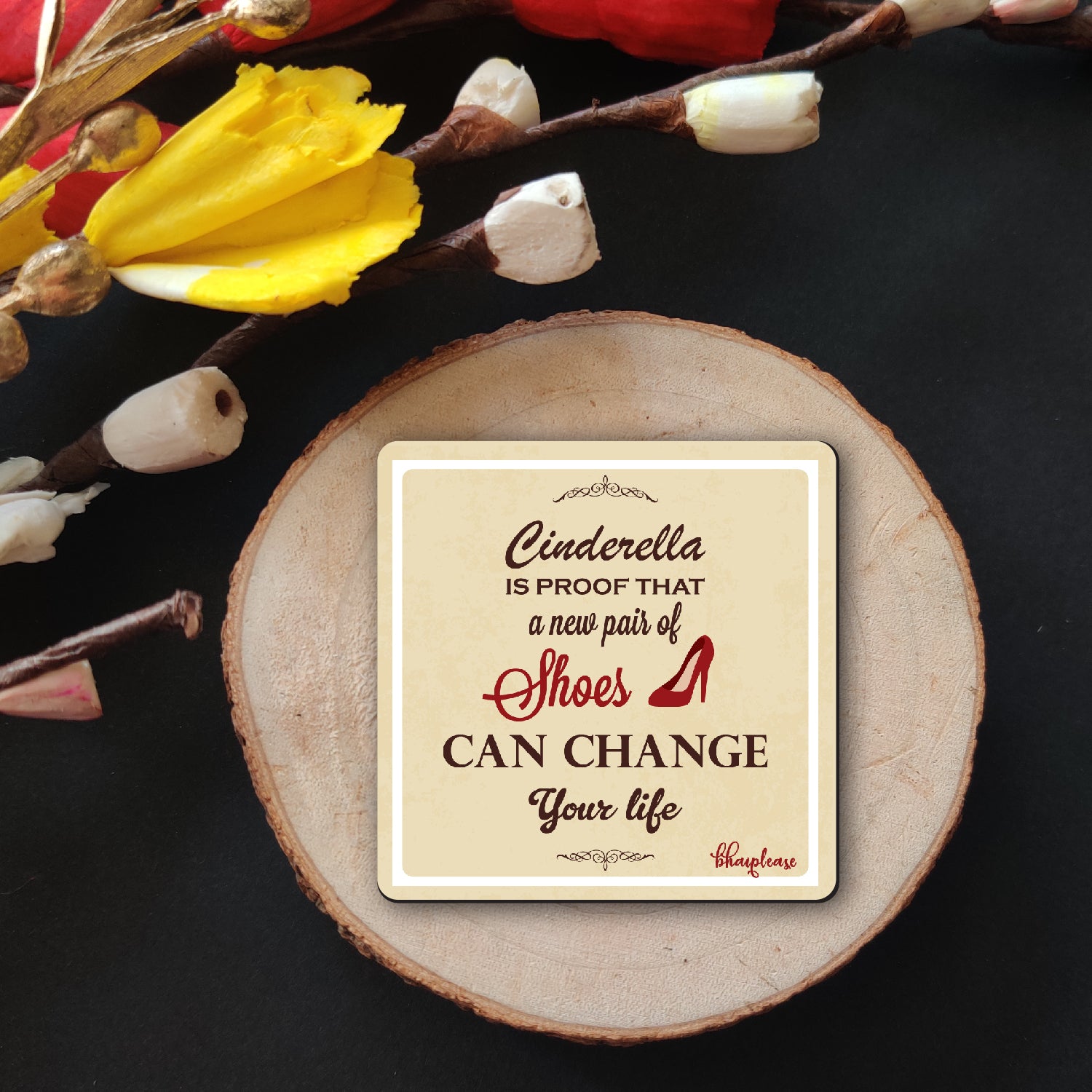 Cinderella is Proof That New Pair of Shoes can Change Your Life Wooden Fridge Magnet