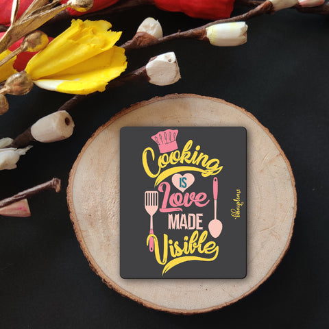 Cooking is love Wooden Fridge Magnet