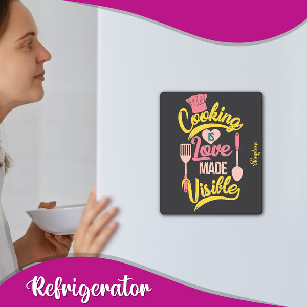 Cooking is love Wooden Fridge Magnet