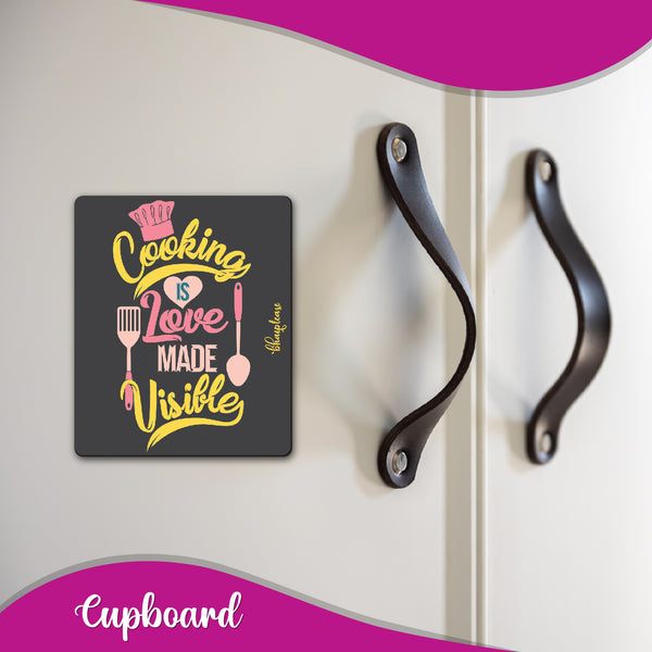 Cooking is love Wooden Fridge Magnet