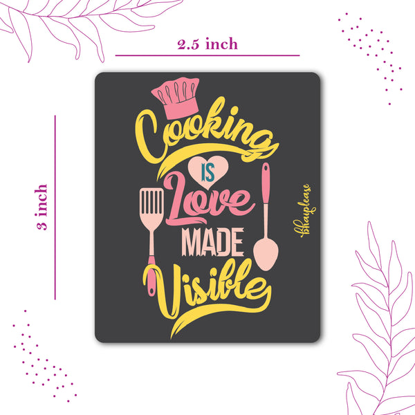 Cooking is love Wooden Fridge Magnet