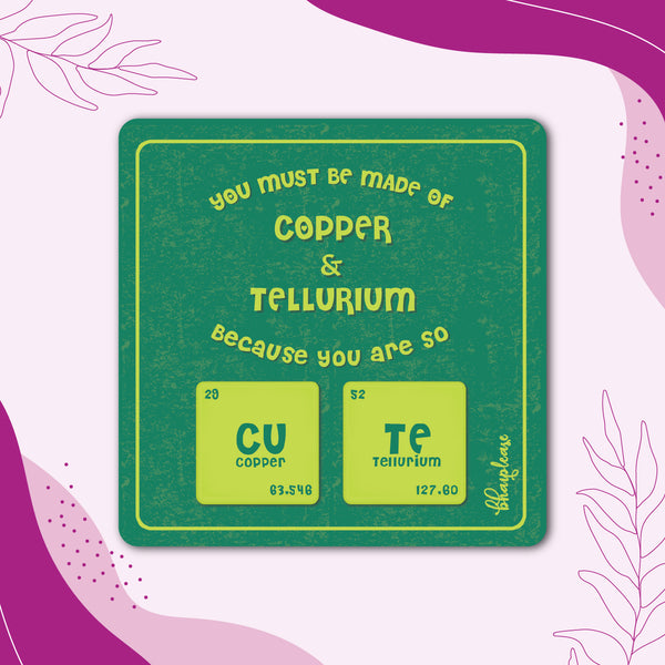 Cu & Te Wooden Fridge Magnet