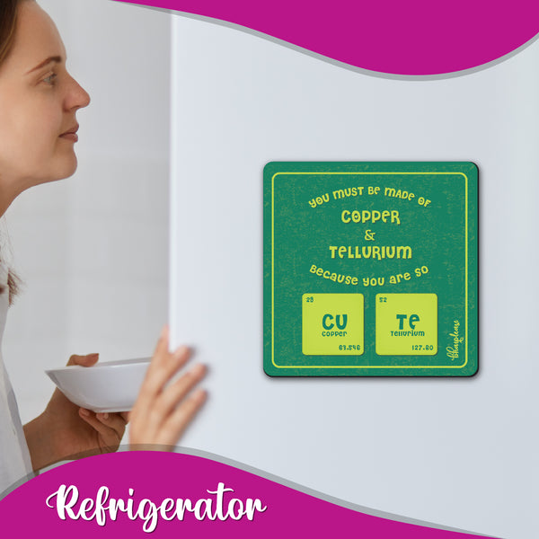 Cu & Te Wooden Fridge Magnet