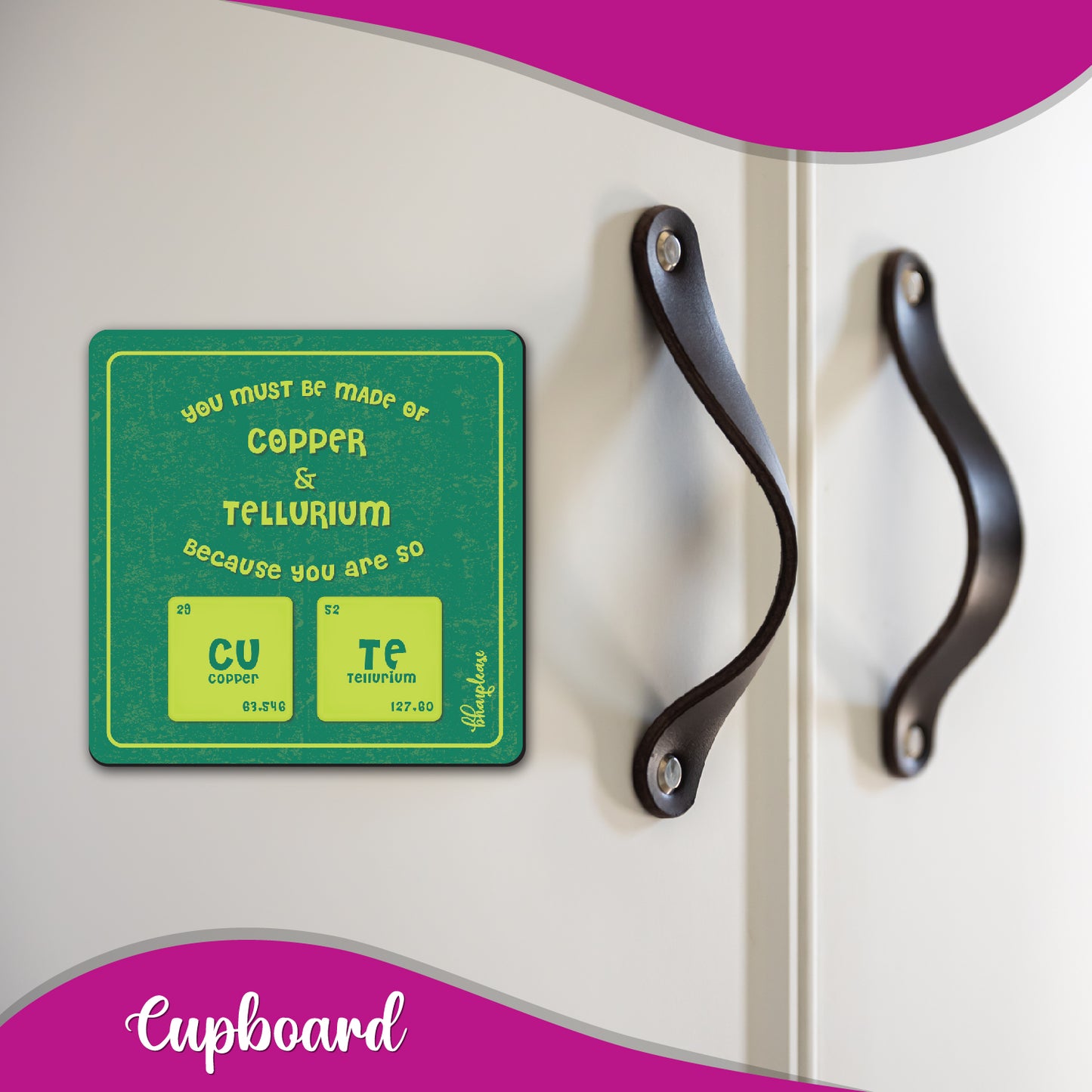 Cu & Te Wooden Fridge Magnet
