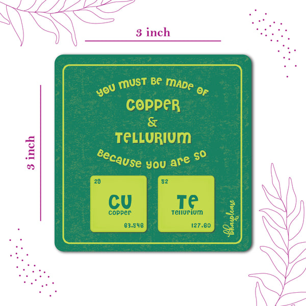 Cu & Te Wooden Fridge Magnet