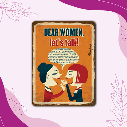 Dear Women Lets Talk Wooden Fridge Magnet