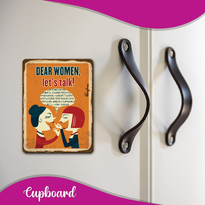 Dear Women Lets Talk Wooden Fridge Magnet