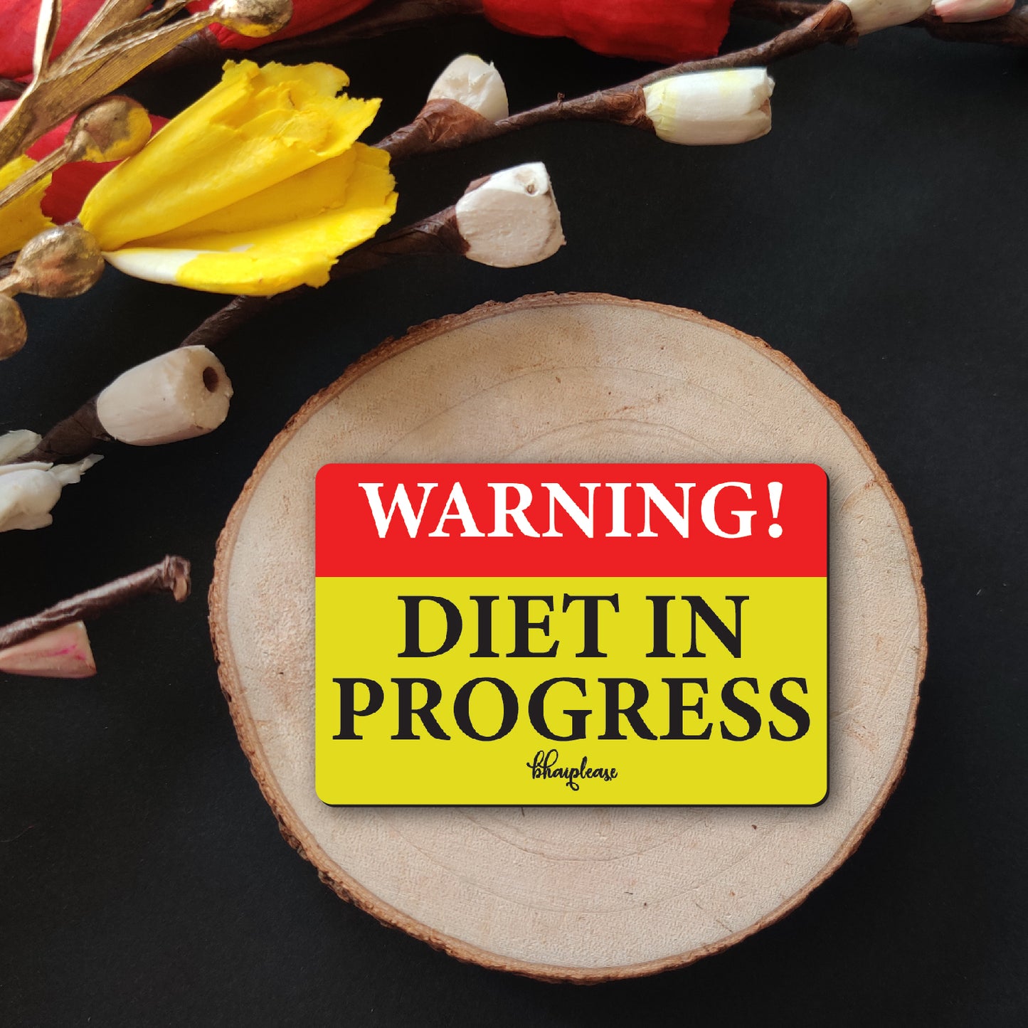 Warning Diet In Progress Fridge Magnet