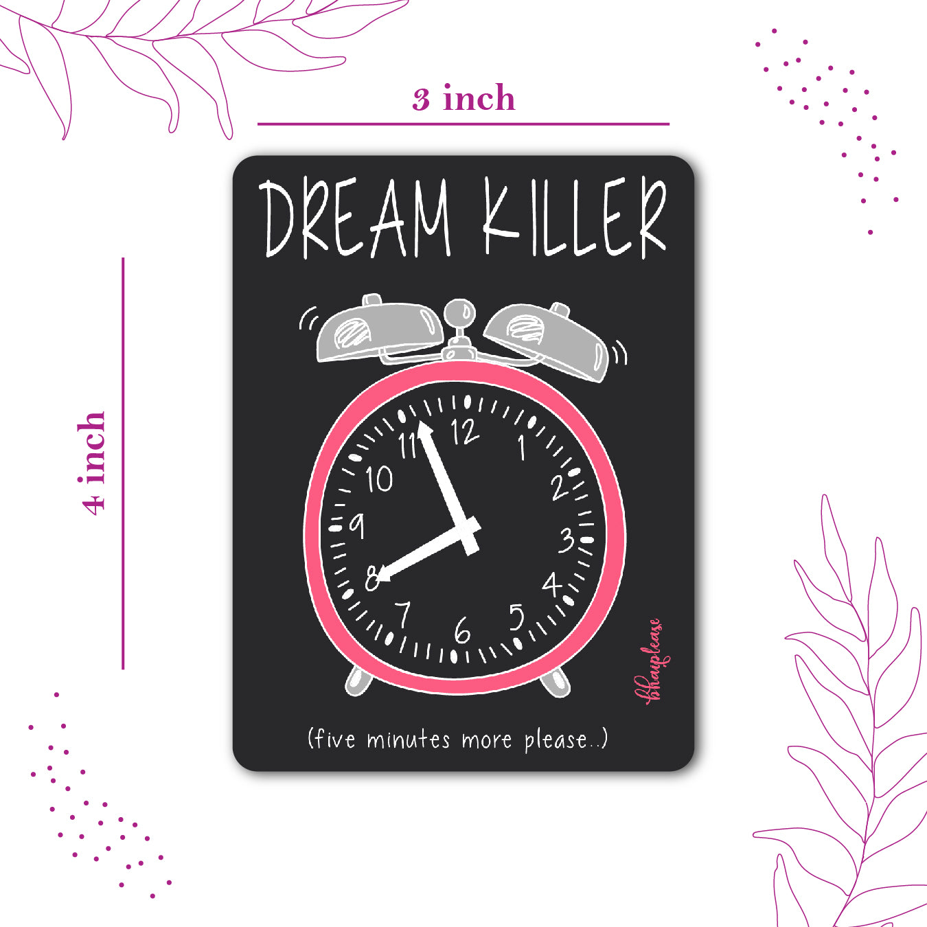 Dream Killer Alarm Clock Fridge Magnet | Bhai Please