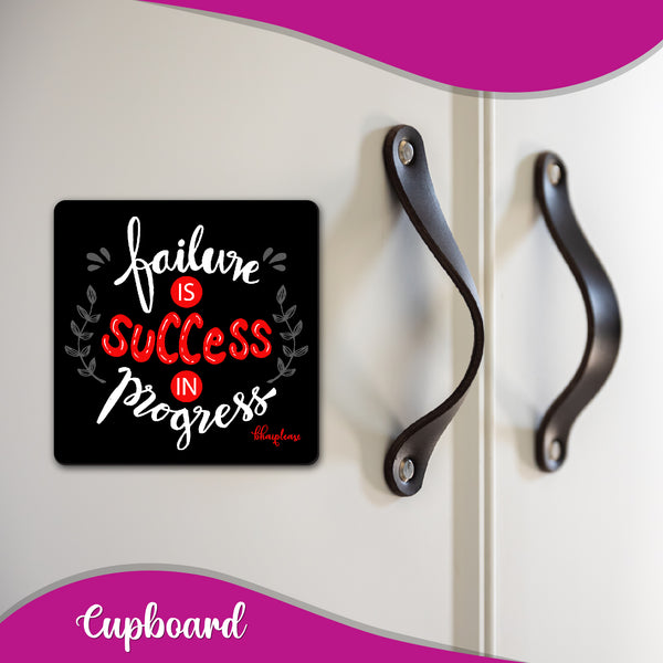 Failure is Success in Progress Wooden Fridge Magnet