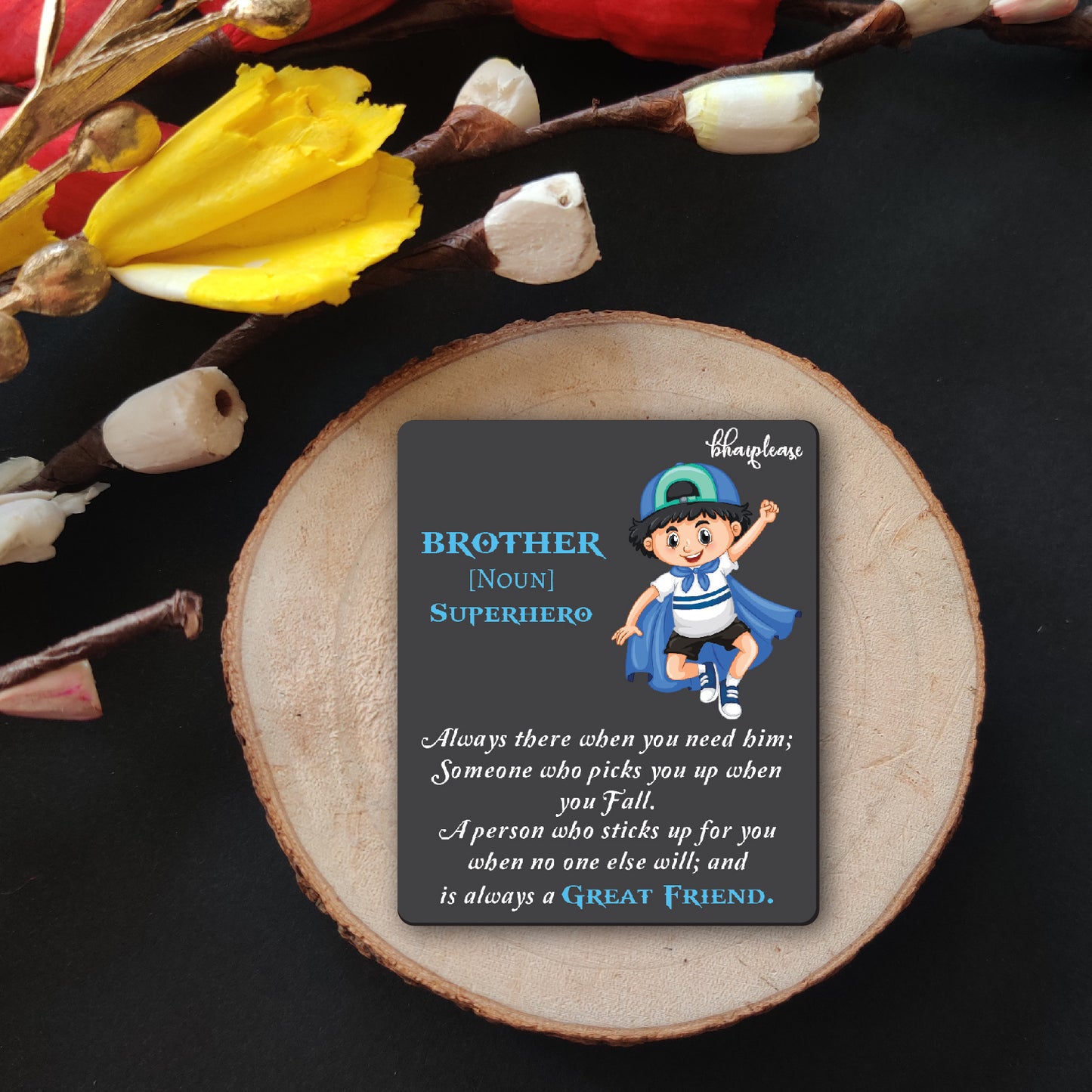 Brother is Superhero Wooden Fridge Magnet