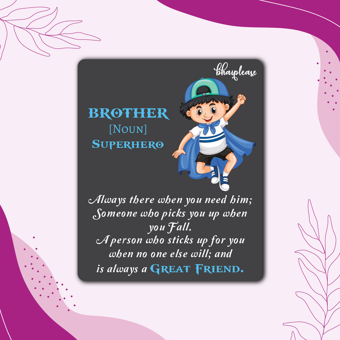 Brother is Superhero Wooden Fridge Magnet