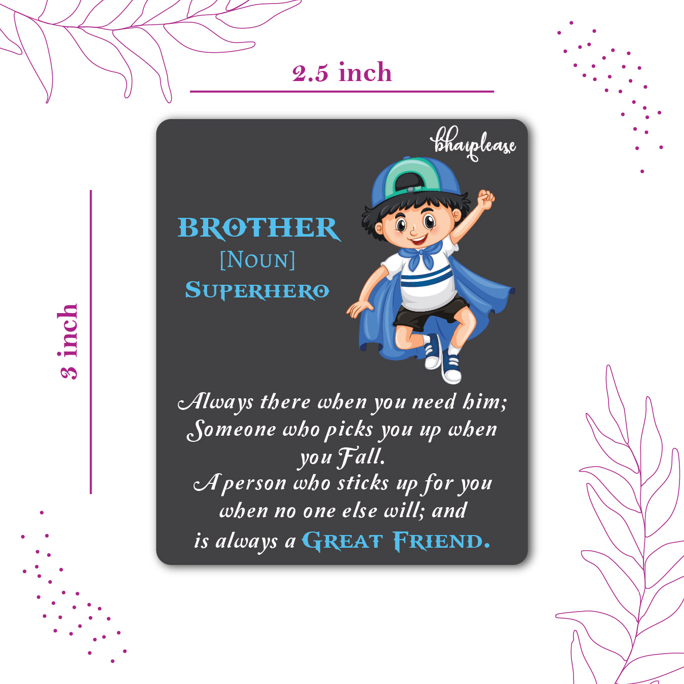 Brother is Superhero Wooden Fridge Magnet
