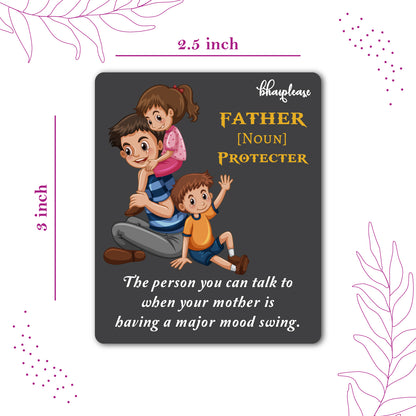 Father is Protector Wooden Fridge Magnet