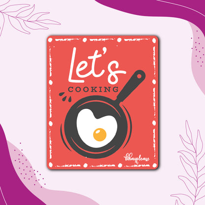 Lets Cooking Wooden Fridge / Refrigerator Magnet