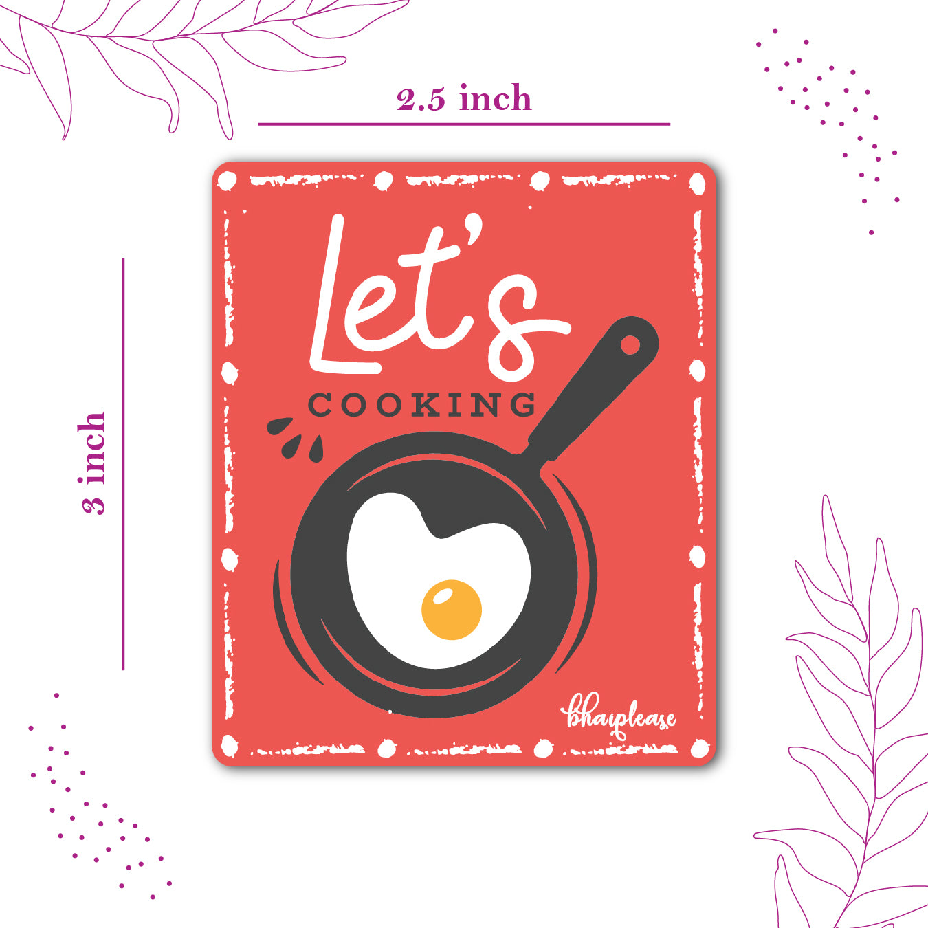 Lets Cooking Wooden Fridge / Refrigerator Magnet