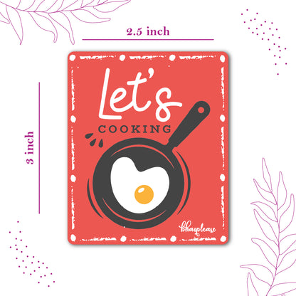 Lets Cooking Wooden Fridge / Refrigerator Magnet