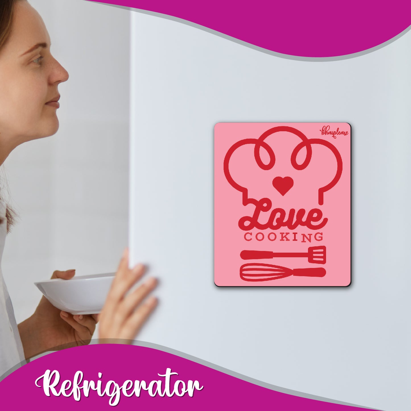 Love Cooking Wooden Fridge / Refrigerator Magnet